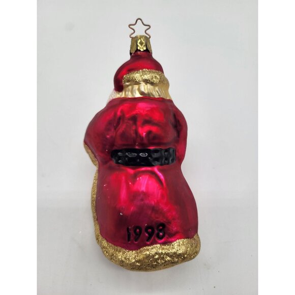 Vintage 1998 Inge Glas Bountiful Santa Blown Glass Ornament Holiday Christmas - Picture 2 of 11